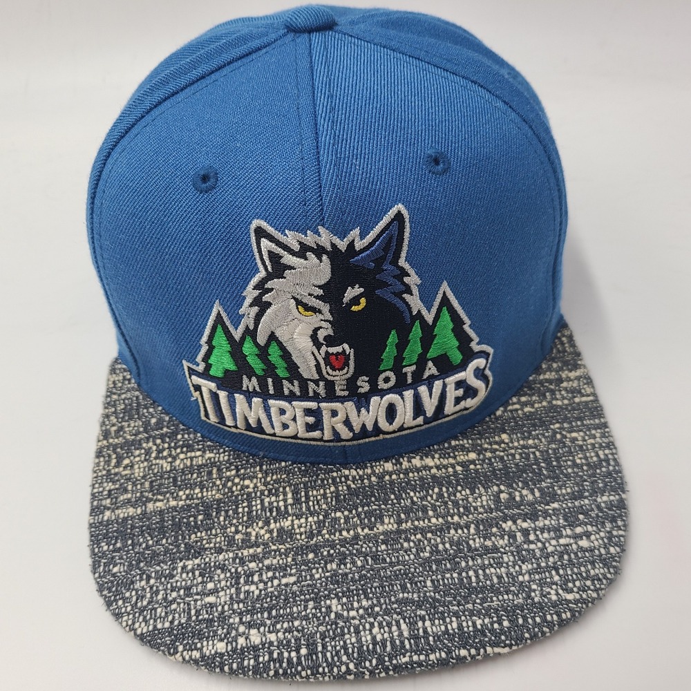 Minnesota Timberwolves Hat Snapback Mitchell & Ness Blue Gray NBA Wool Blend Men